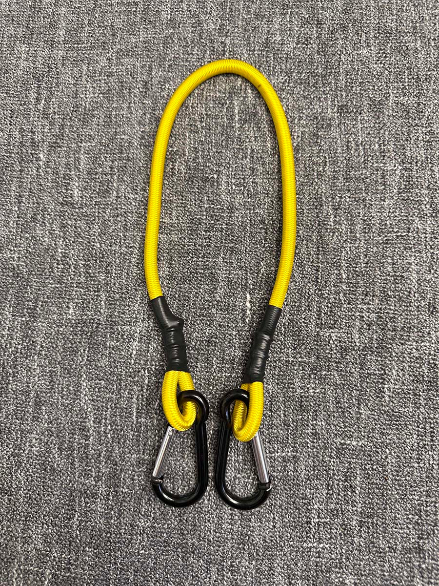 Bold Yellow 24.5" Utility Bag Bungee Cord Strap with Carabiner Clips