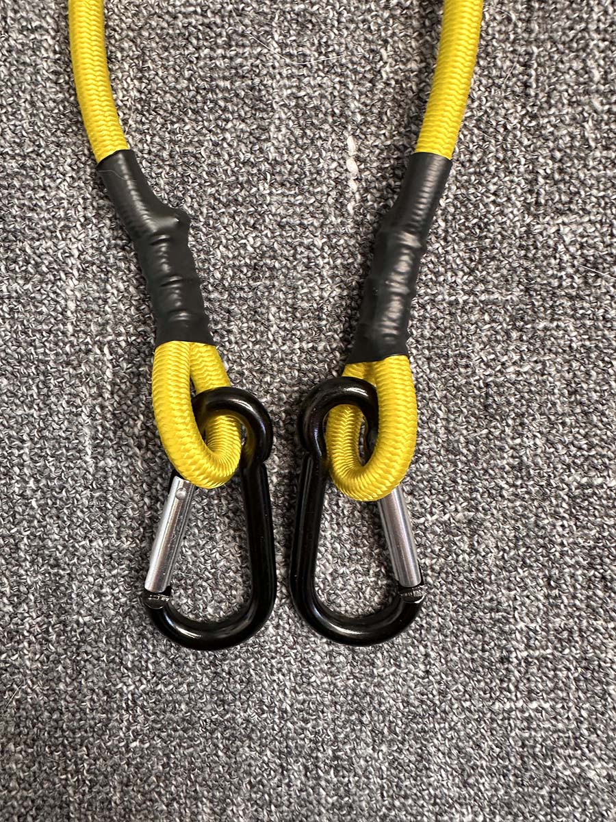 Bold Yellow 24.5" Utility Bag Bungee Cord Strap with Carabiner Clips