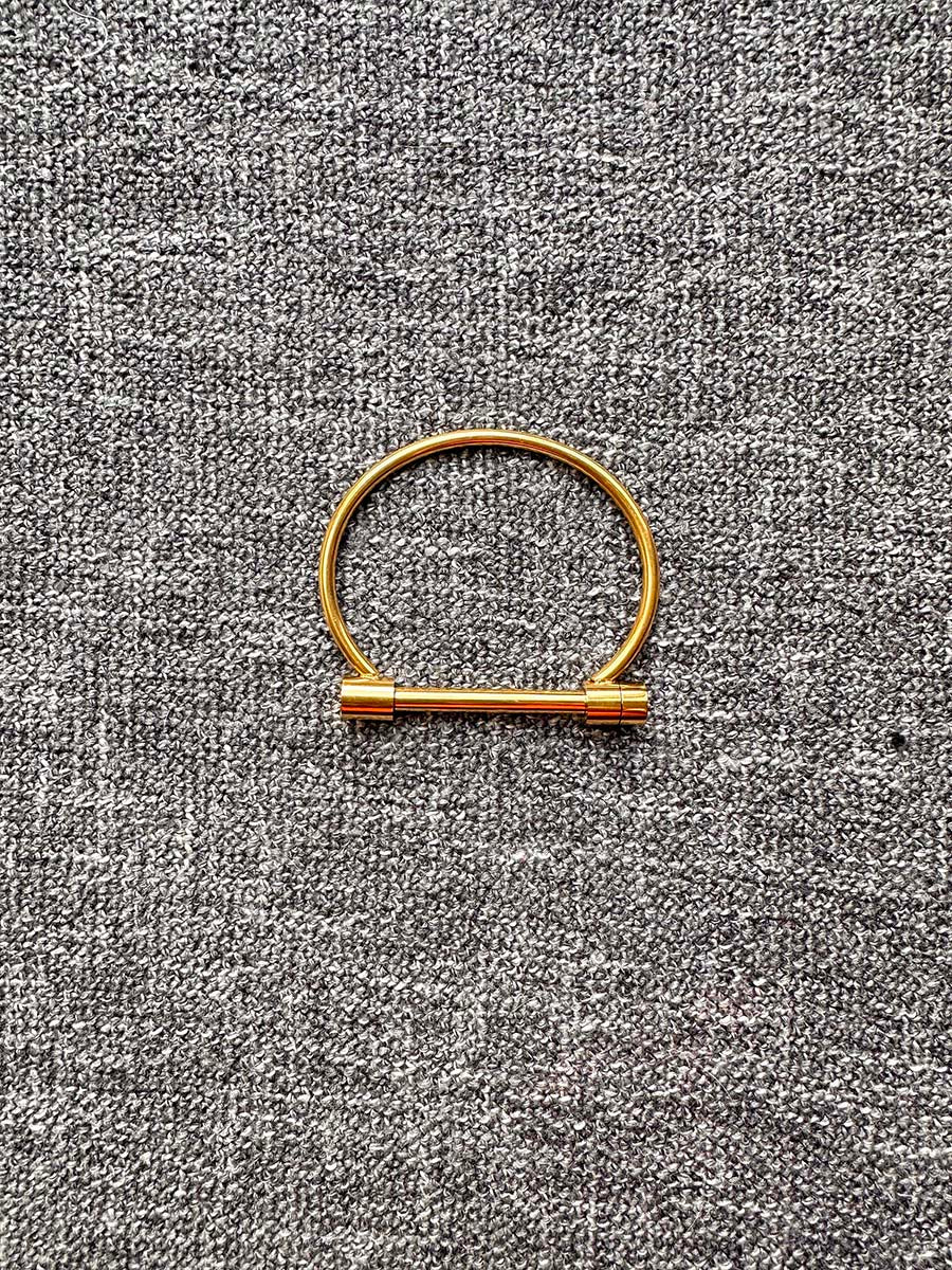 Large Carabiner with screw in bar - Matt Gold finish