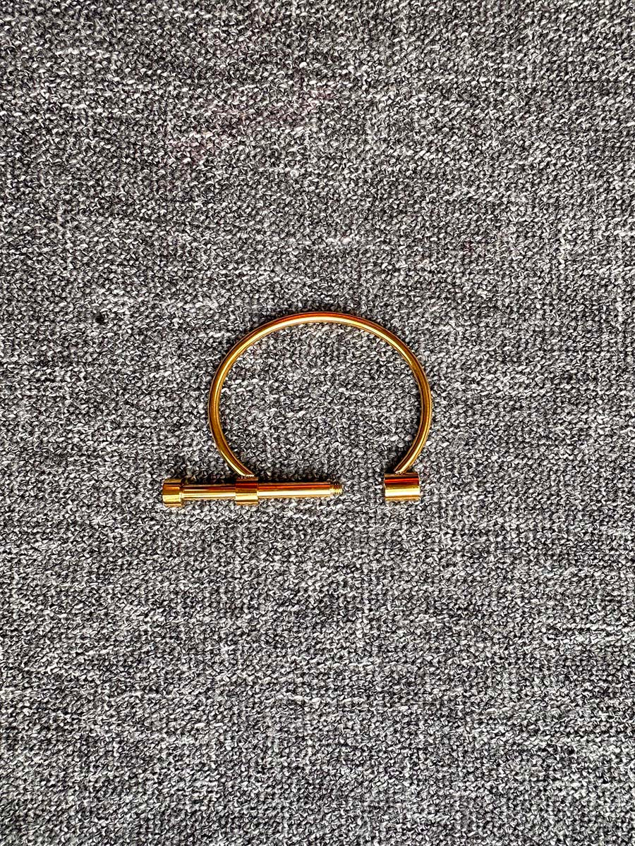 Large Carabiner with screw in bar - Matt Gold finish