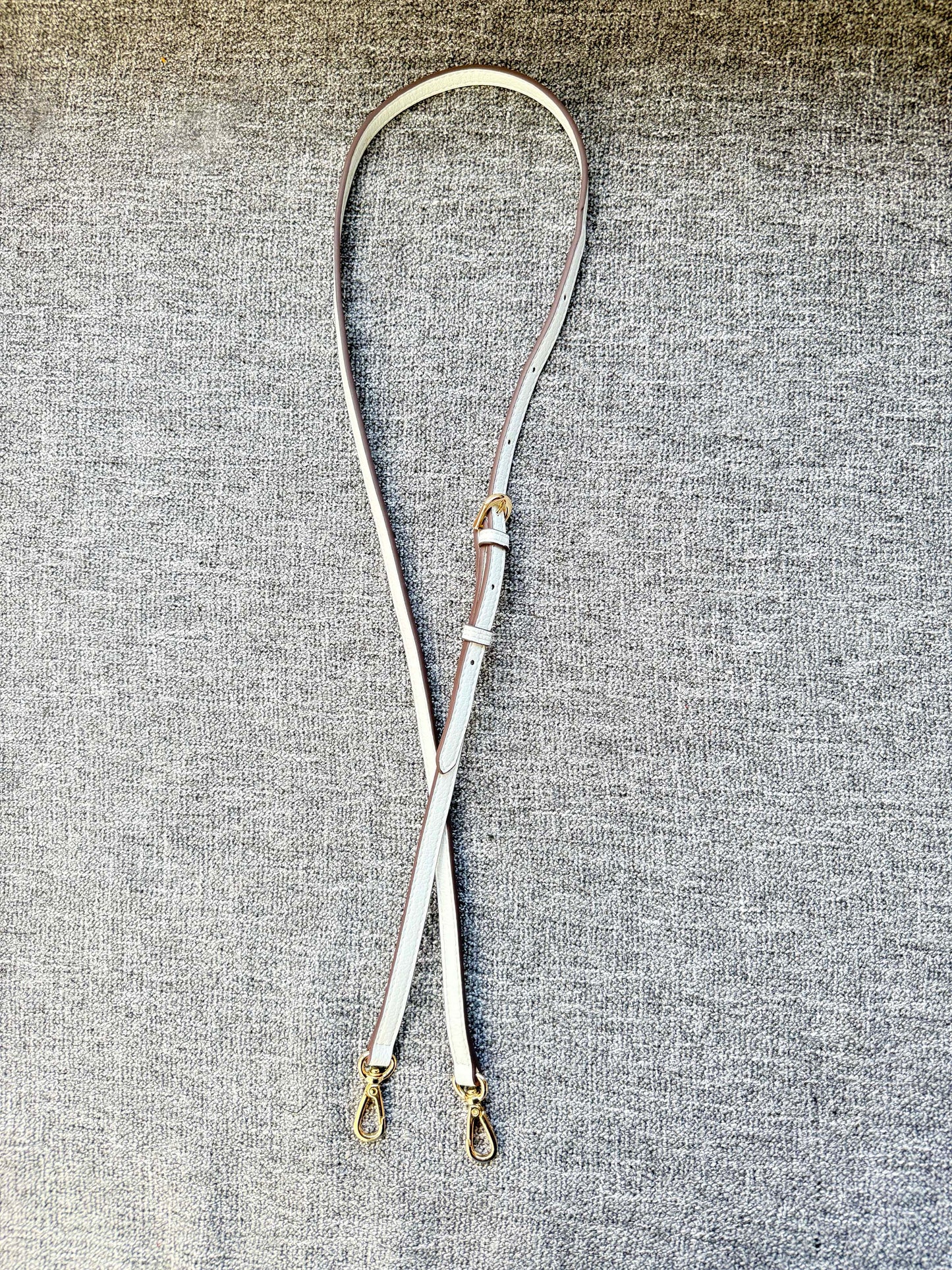 Milan Leather 1/2" X (42 1/2" to 52") Adjustable Cross Body Strap w/ gold buckle hardware