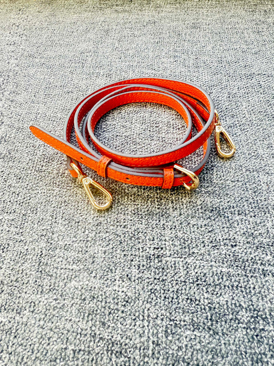 Milan Leather 1/2" X (42 1/2" to 52") Adjustable Cross Body Strap w/ gold buckle hardware